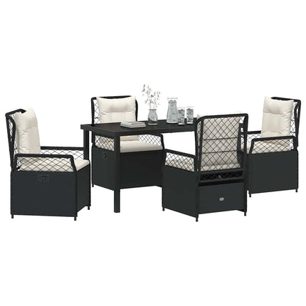 Have Spisebordssæt 5 pcs Sort polyrattan
