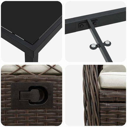 Have Spisebordssæt 7 pcs Brun polyrattan