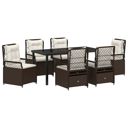 Have Spisebordssæt 7 pcs Brun polyrattan