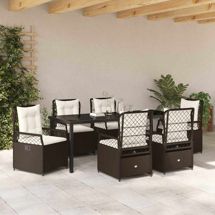Have Spisebordssæt 7 pcs Brun polyrattan