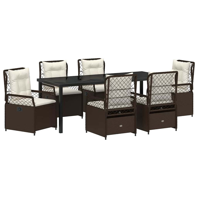 Have Spisebordssæt 7 stk. Brun polyrattan