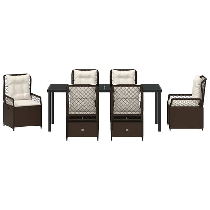 Have Spisebordssæt 7 pcs Brun polyrattan