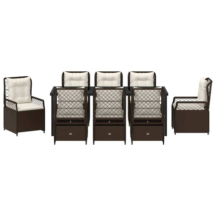 Have Spisebordssæt 9 pcs Brun polyrattan