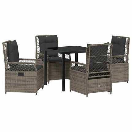 Have Spisebordssæt 5 pcs Grå polyrattan