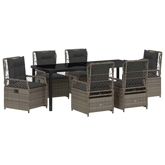 Have Spisebordssæt 7 stk. Grå polyrattan