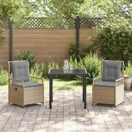 Have Spisebordssæt 3 pcs Beige og lys grå polyrattan
