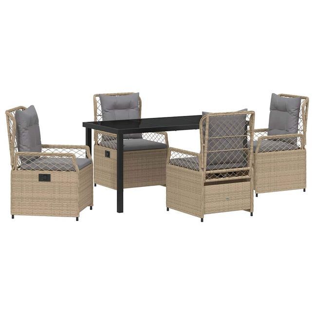 Have Spisebordssæt 5 stk. Beige og lys grå polyrattan