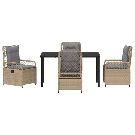 Have Spisebordssæt 5 pcs Beige og lys grå polyrattan