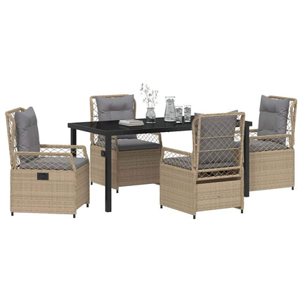 Have Spisebordssæt 5 pcs Beige og lys grå polyrattan