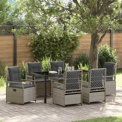 Have Spisebordssæt 7 pcs Lysegrå polyrattan