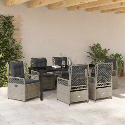 Have Spisebordssæt 7 pcs Lysegrå polyrattan