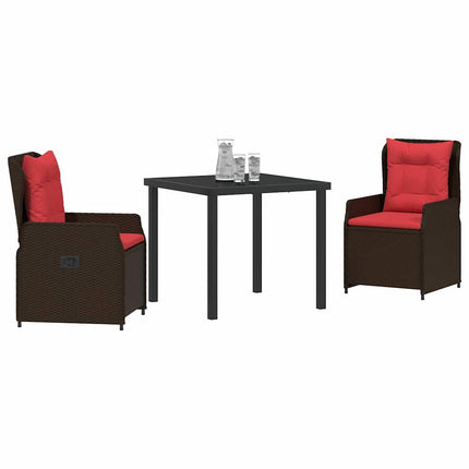 Have Spisebordssæt med pude 3 pcs Brun Poly rattan