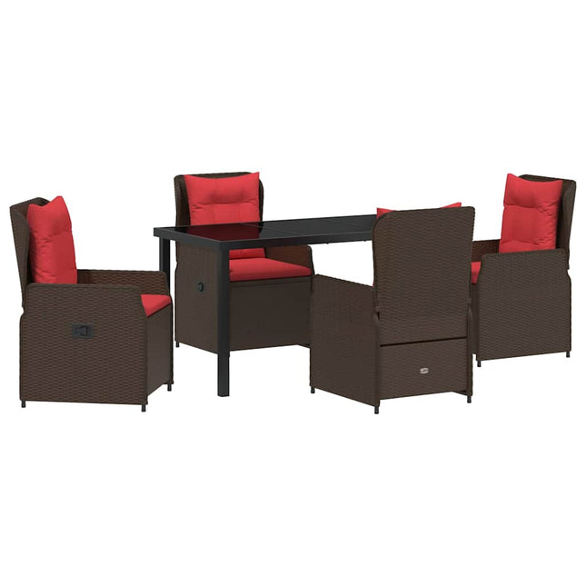 Have Spisebordssæt 5 stk. Brun Poly rattan