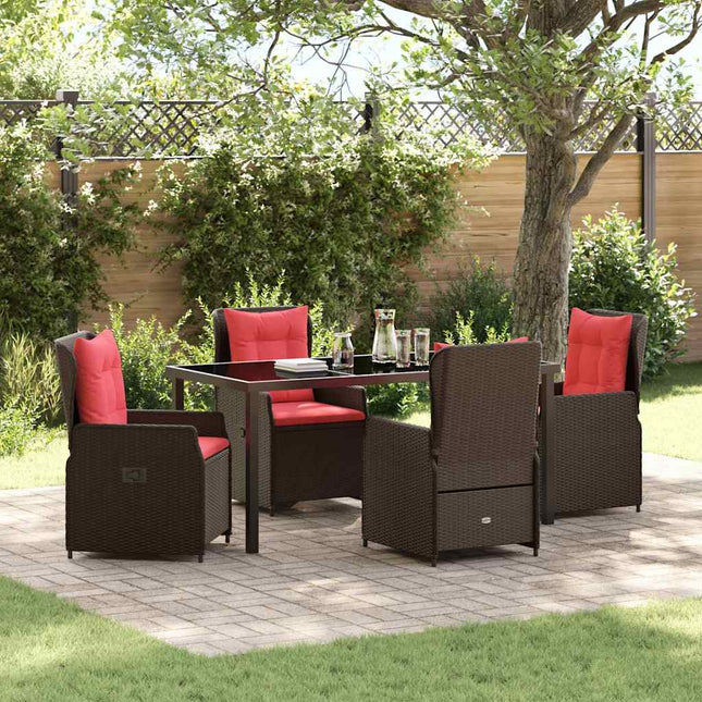 Have Spisebordssæt 5 stk. Brun Poly rattan