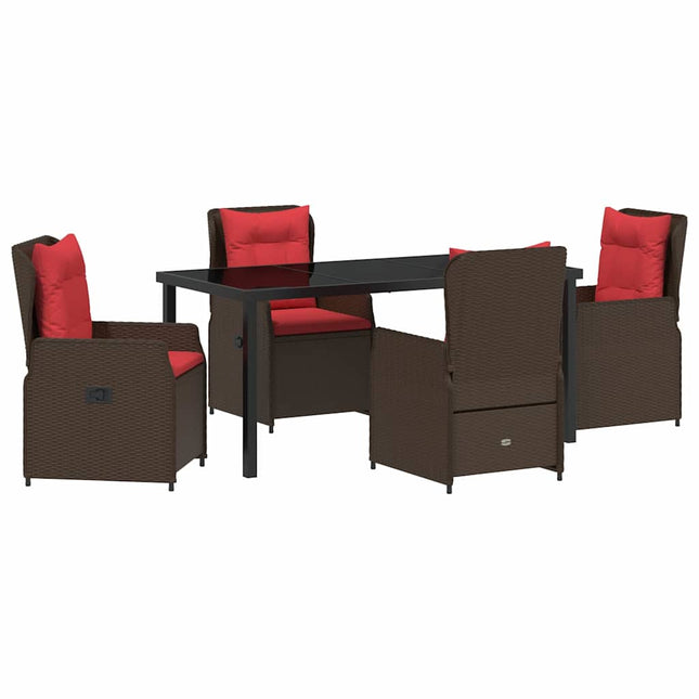 Have Spisebordssæt 5 stk. Brun Poly rattan