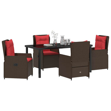 Have Spisebordssæt med pude 5 pcs Brun Poly rattan