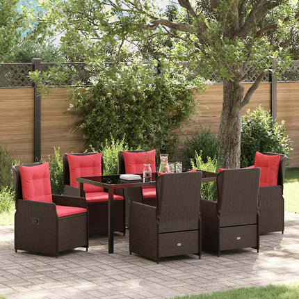 Have Spisebordssæt med pude 7 pcs Brun Poly rattan