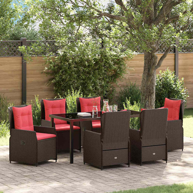 Have Spisebordssæt 7 stk. Brun Poly rattan