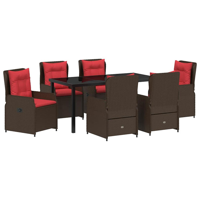 Have Spisebordssæt 7 stk. Brun Poly rattan