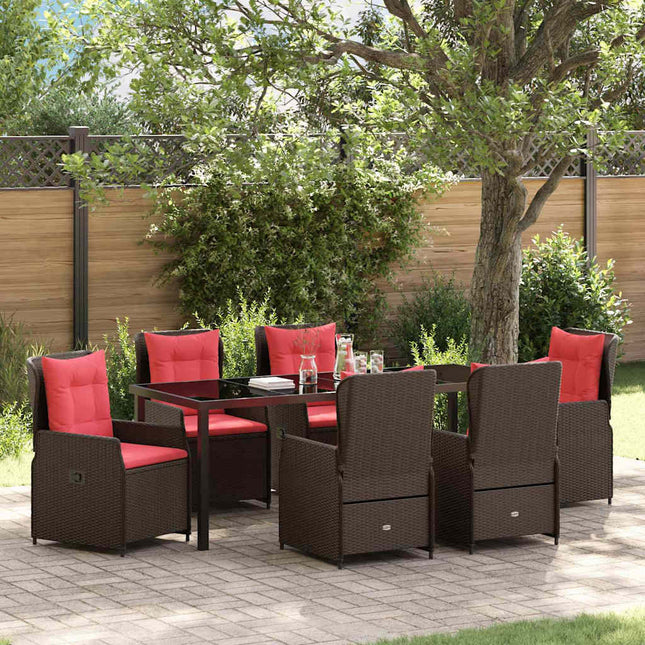 Have Spisebordssæt 7 stk. Brun Poly rattan