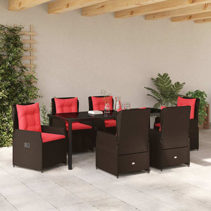 Have Spisebordssæt med pude 7 pcs Brun Poly rattan