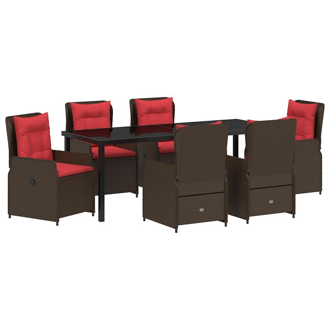 Have Spisebordssæt 7 stk. Brun Poly rattan