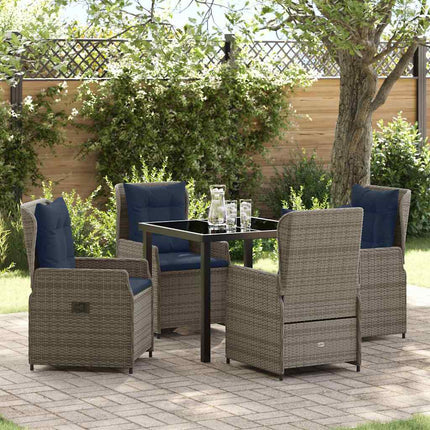Have Spisebordssæt med pude 5 pcs Grå Poly rattan