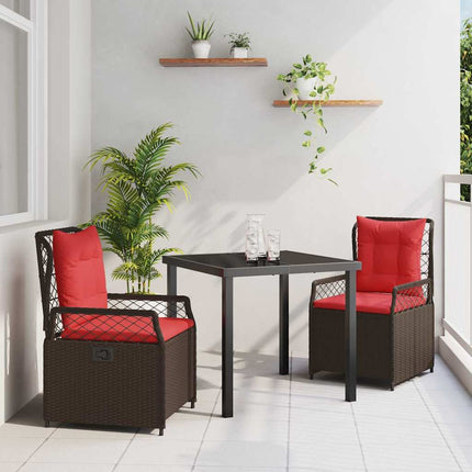 Have Spisebordssæt 3 pcs Brun polyrattan