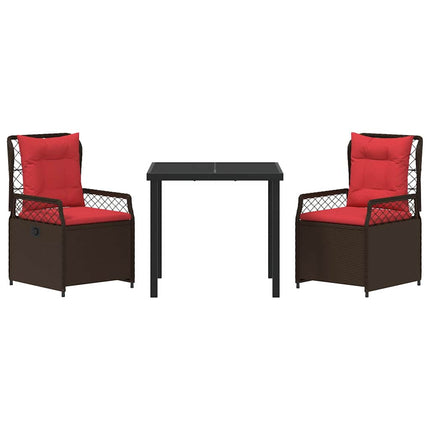 Have Spisebordssæt 3 pcs Brun polyrattan