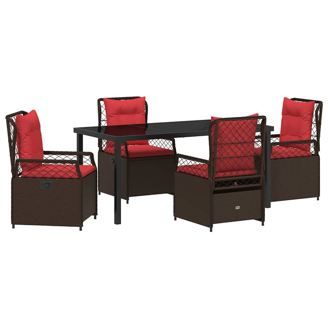 Have Spisebordssæt 5 stk. Brun polyrattan