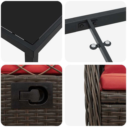 Have Spisebordssæt 7 pcs Brun polyrattan