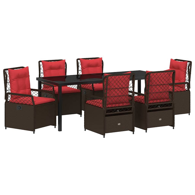 Have Spisebordssæt 7 stk. Brun polyrattan