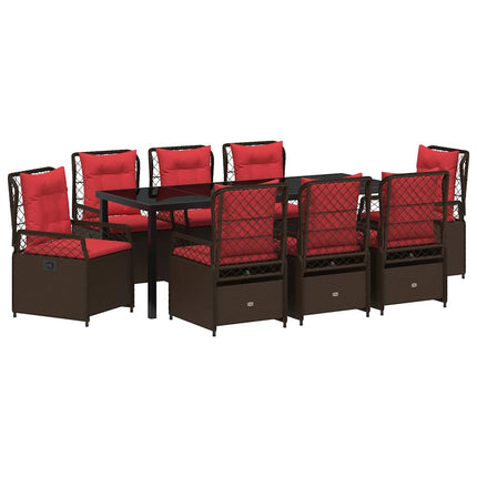 Have Spisebordssæt 9 pcs Brun polyrattan