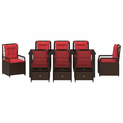 Have Spisebordssæt 9 pcs Brun polyrattan