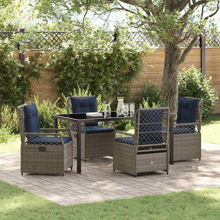 Have Spisebordssæt 5 pcs Grå polyrattan