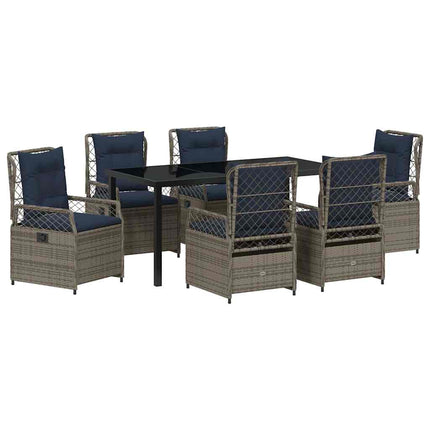 Have Spisebordssæt 7 pcs Grå polyrattan