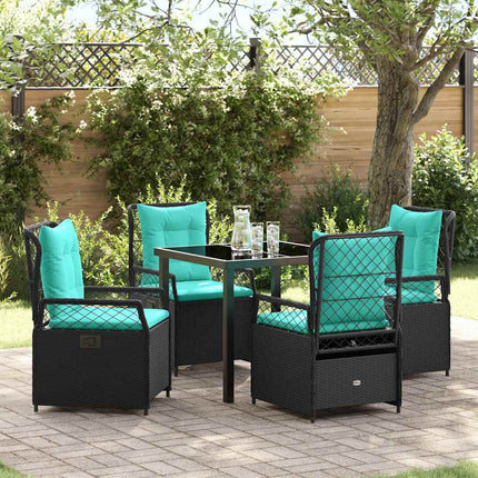 Have Spisebordssæt 5 pcs Sort polyrattan
