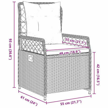 Have Spisebordssæt 7 pcs Sort polyrattan