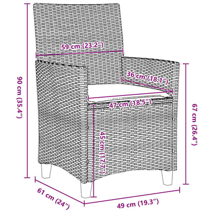 Have Spisebordssæt 9 pcs Sort polyrattan