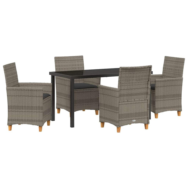 Have Spisebordssæt 5 stk. Grå polyrattan