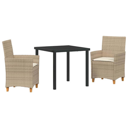 Have Spisebordssæt 3 pcs Beige polyrattan