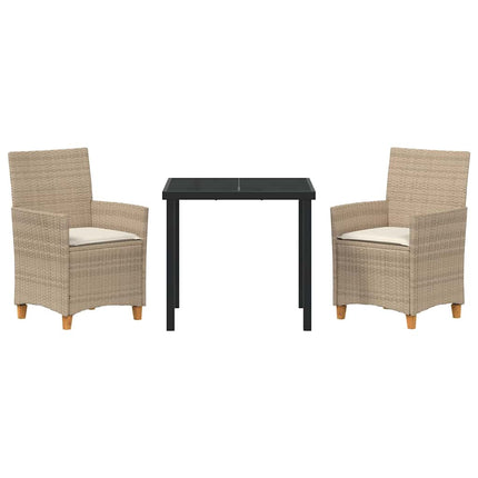 Have Spisebordssæt 3 pcs Beige polyrattan