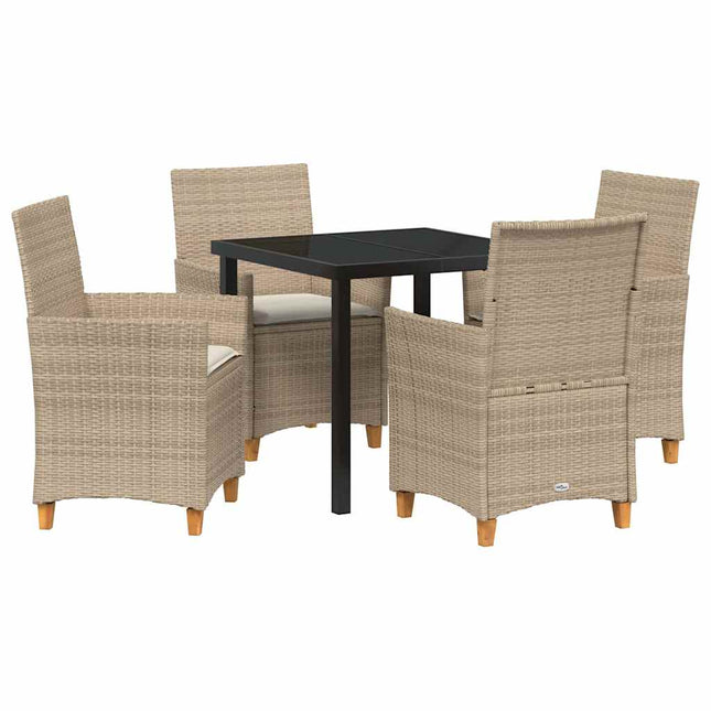 Have Spisebordssæt 5 stk. Beige polyrattan