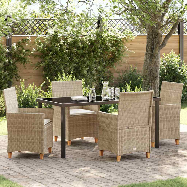 Have Spisebordssæt 5 stk. Beige polyrattan