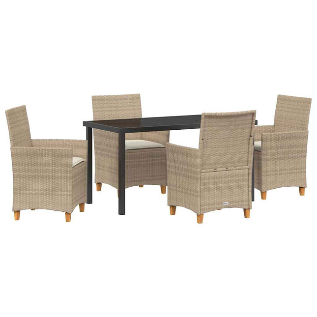Have Spisebordssæt 5 stk. Beige polyrattan