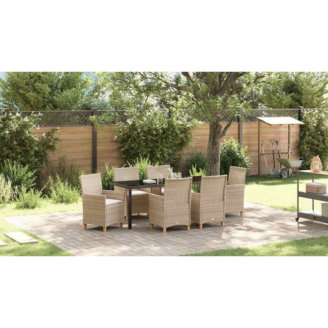 Have Spisebordssæt 7 stk. Beige polyrattan