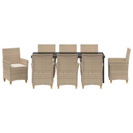 Have Spisebordssæt 9 pcs Beige polyrattan