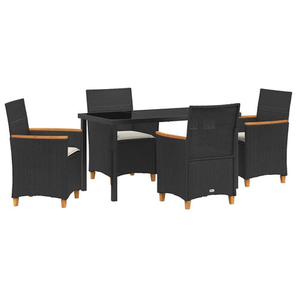 Have Spisebordssæt 5 stk. Sort polyrattan