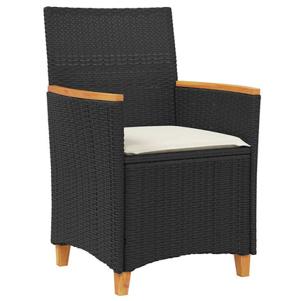 Have Spisebordssæt 5 pcs Sort polyrattan