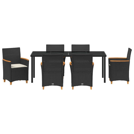 Have Spisebordssæt 7 pcs Sort polyrattan